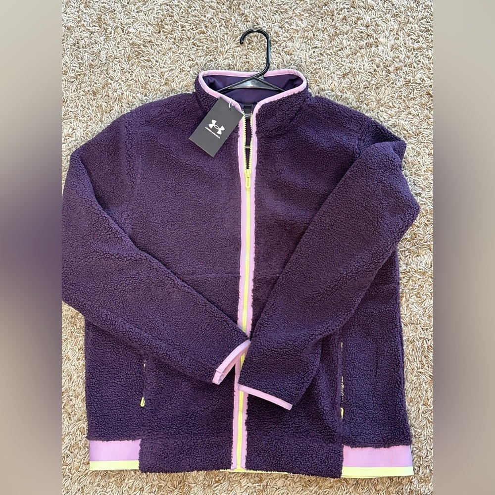 Under Armour purple fleece golf jacket, NWT, size medium